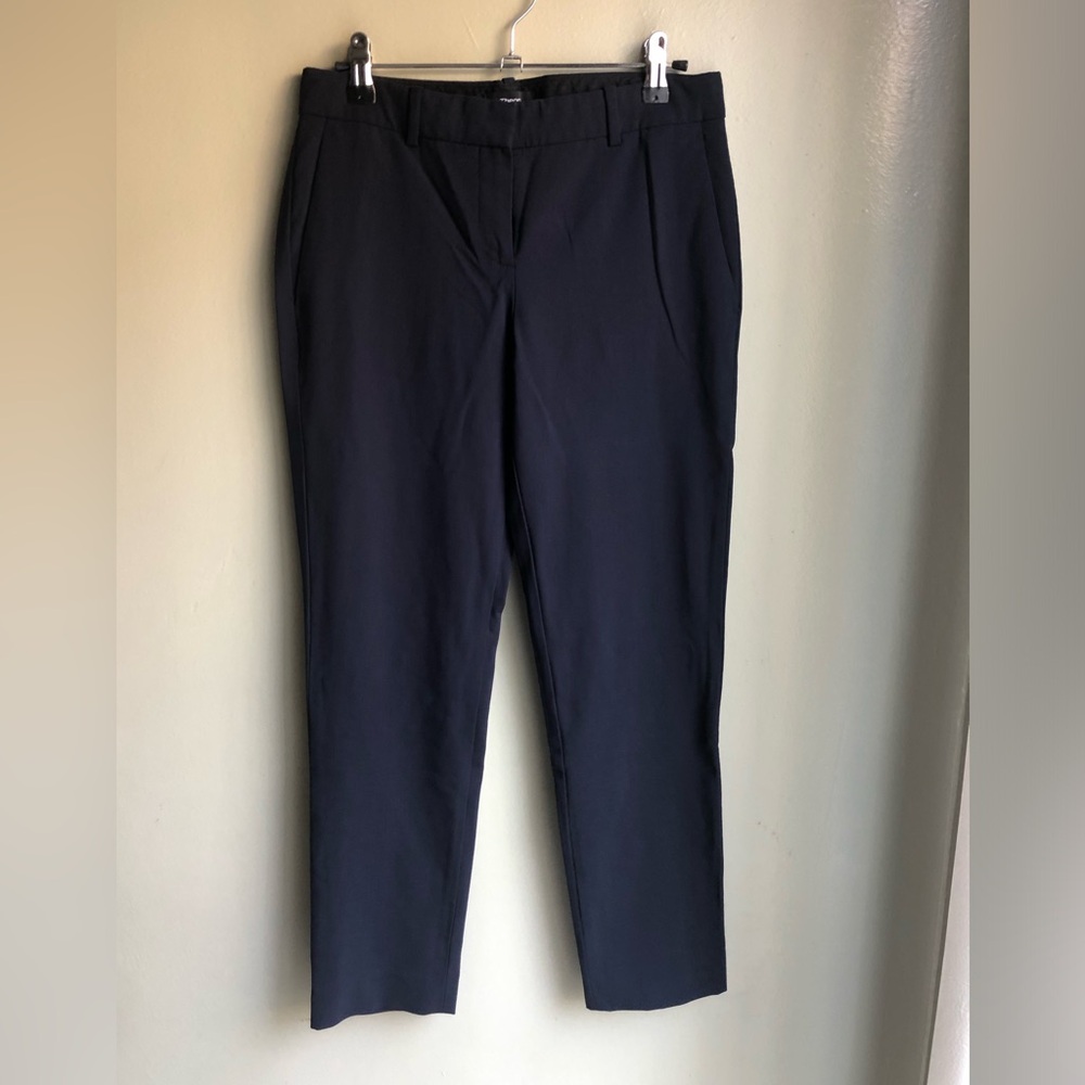 Theory Wool Trousers Dark Blue Size: 0